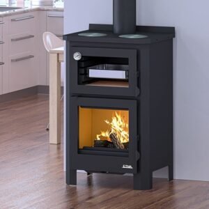 Poêle à bois avec four et plaque de cuisson Pramoda - 14 Kw - Prix Usine